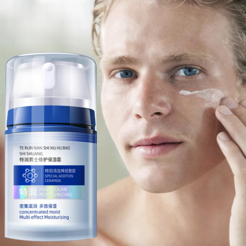 Men's Face Moisture Nourish Anti-Aging Brighten Compact Ceramide Anti Wrinkle Rejuvenate Soothing Fade Fine Lines Face Cream 50g