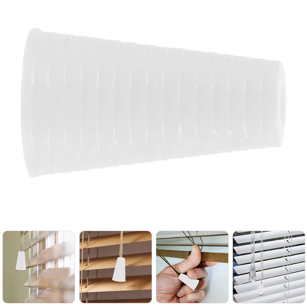 

15pcs White Plastic Cord Tassels Window Blind Pull Knobs Replacement For Vertical Roman Shades Blinds Cord Ends Pulls Decorative