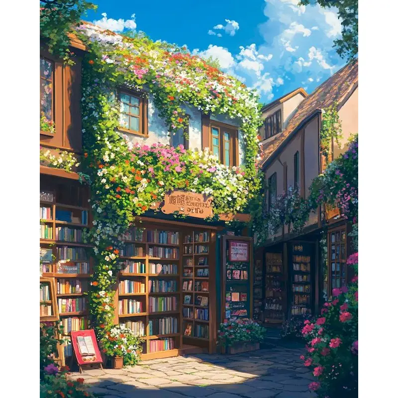 

RUOPOTY Oil Painting Scenery Drawing On Canvas HandPainted Art Coloring By Number Floral Kits Home Decoration DIY Gift