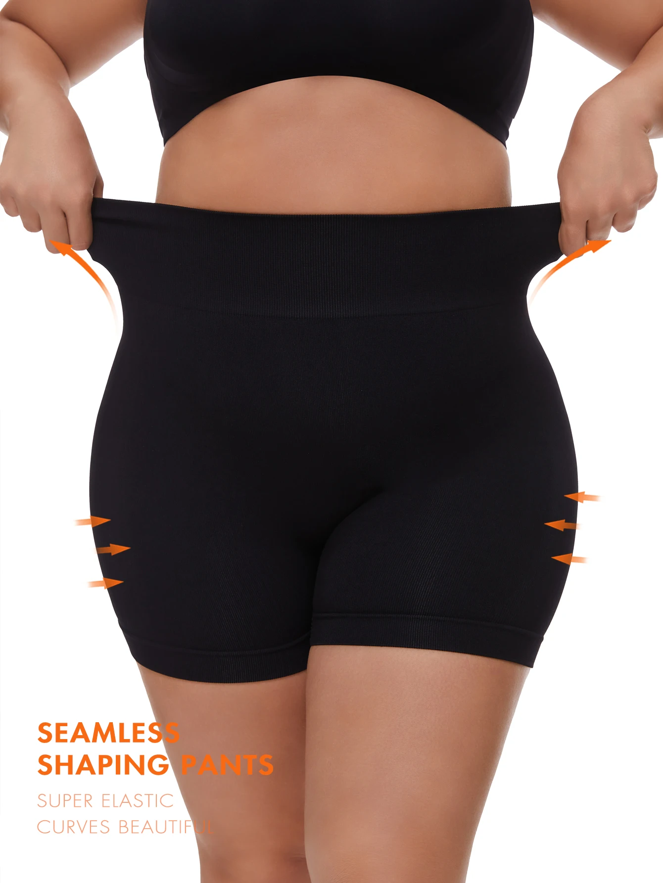 Damskie bezszwowe spodenki modelujące Plus size Majtki modelujące z wysokim stanem Legginsy ochronne Spodnie do jogi