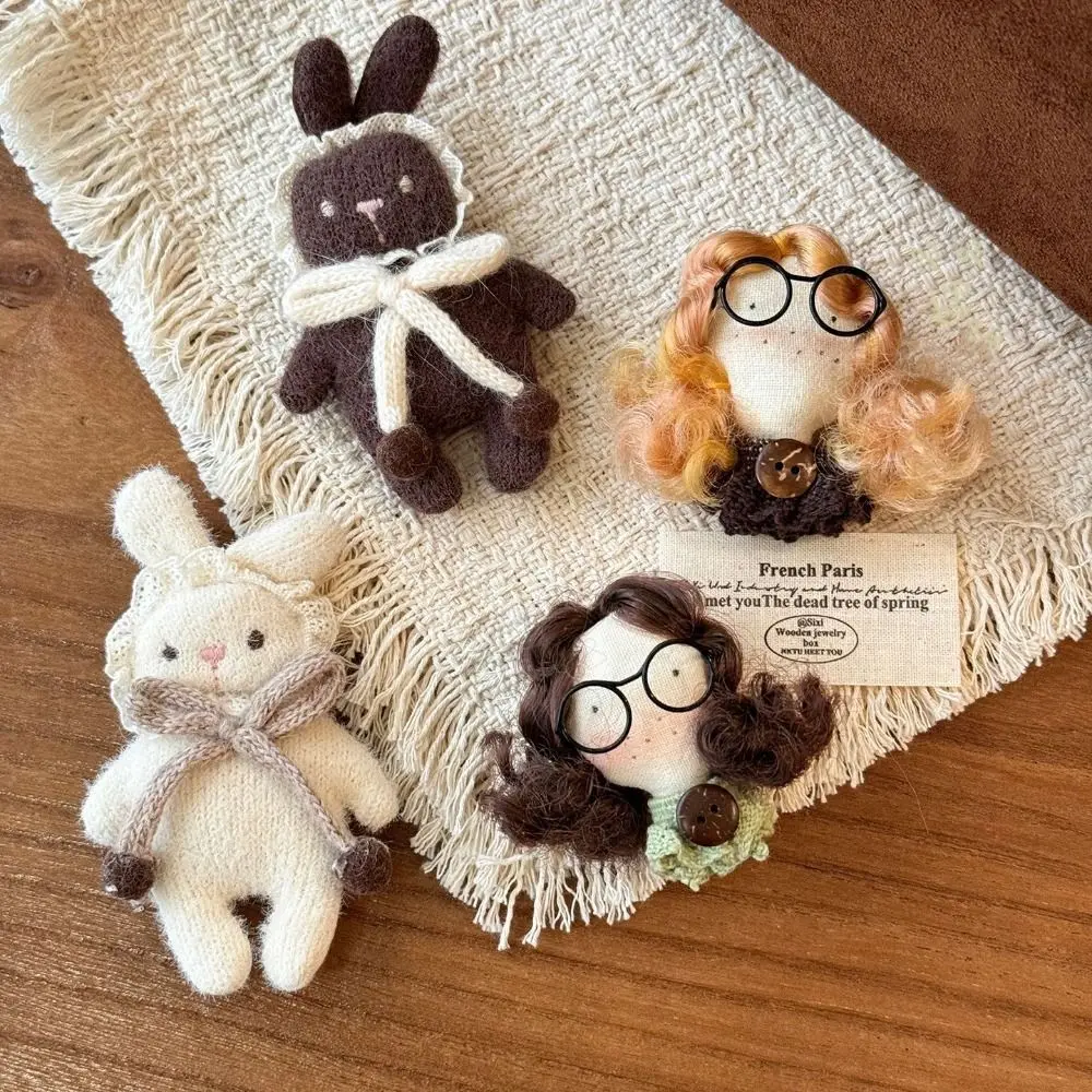 مجعد الشعر فتاة القماش النسيج بروش لطيف الرجعية الكرتون سترة دبوس دبوس الملحقات ليتل أرنب بروش الملابس التبعي #2