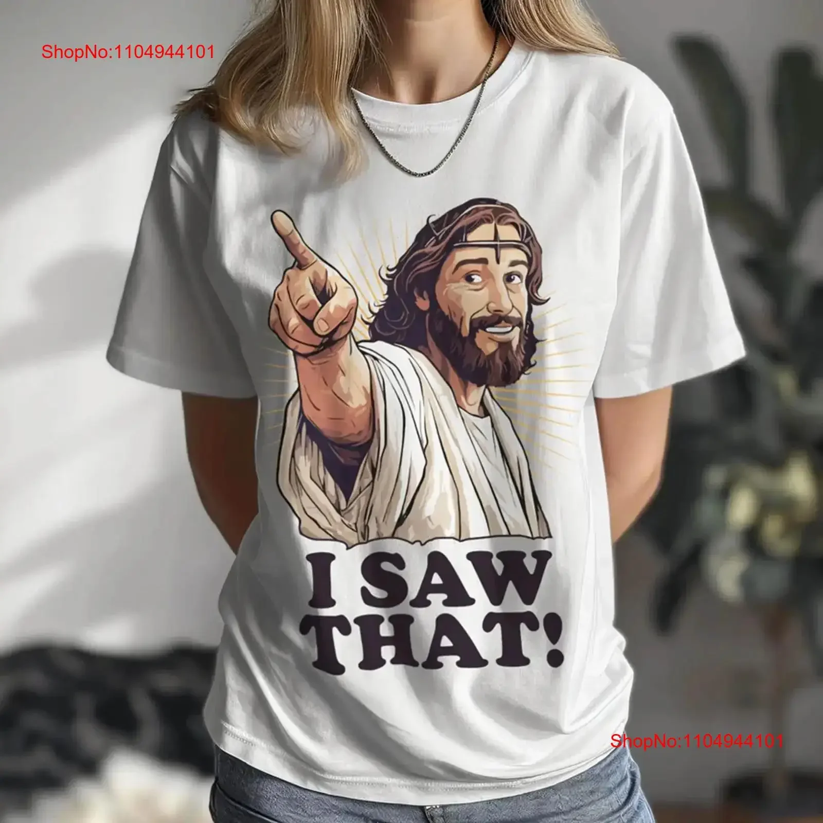 

I Saw That Funny Jesus T Shirt Religious Humour vintage Washed designer clothes Unisex Casual Versatile homme Comfortable Soft