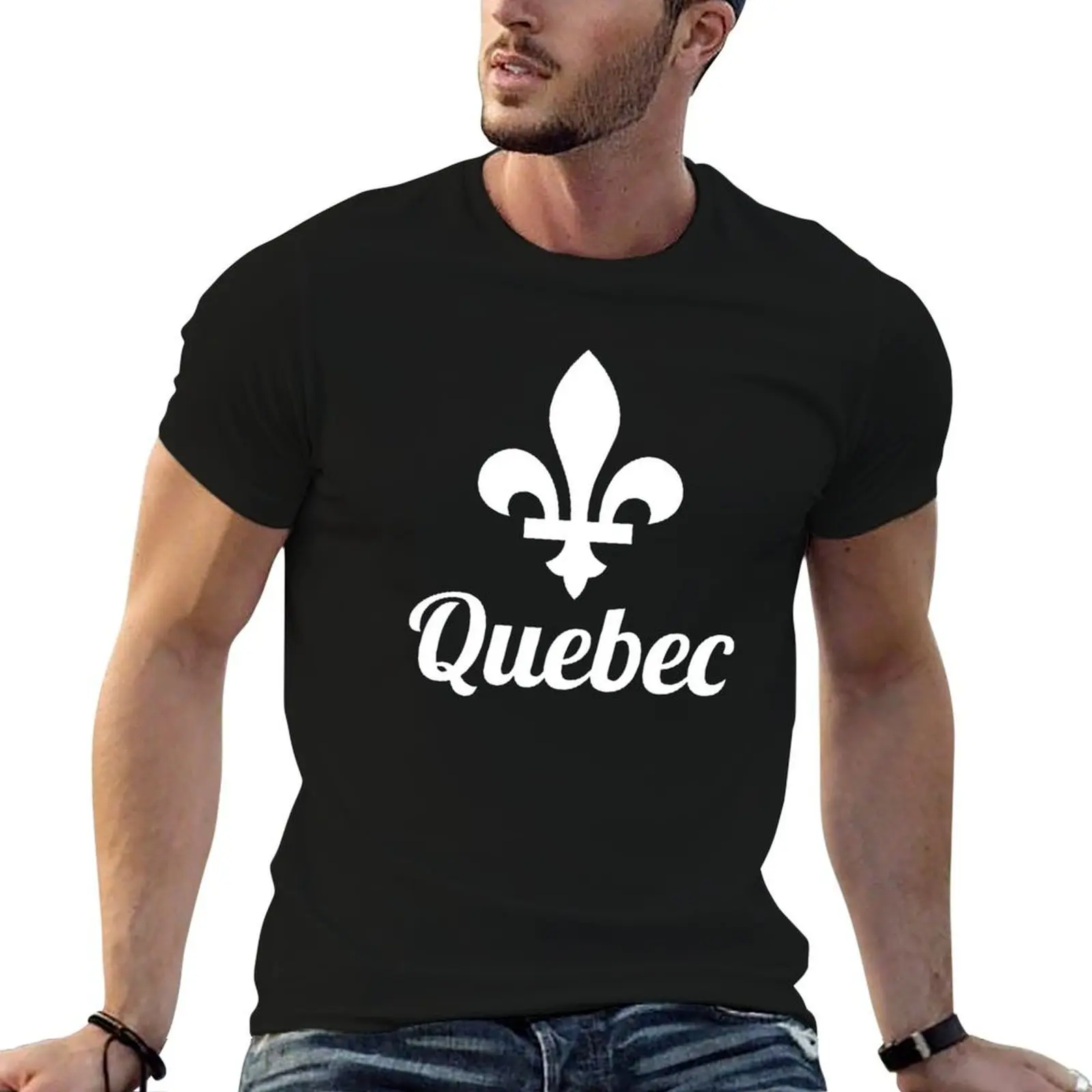 Quebec T-Shirt black cotton t-shirt plain for man package anime t shirts oversize t shirts for man cotton soft T-shirt