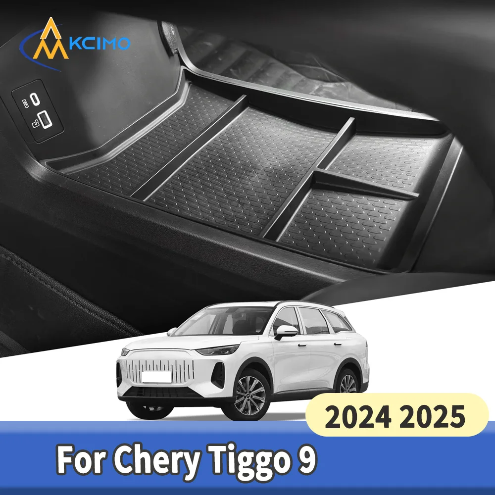 

Черный нижний ящик для хранения центральной консоли из ТПЭ для Chery Tiggo 9 2024-2025, внутренний лоток для уборки, автомобильный органайзер, аксессуары