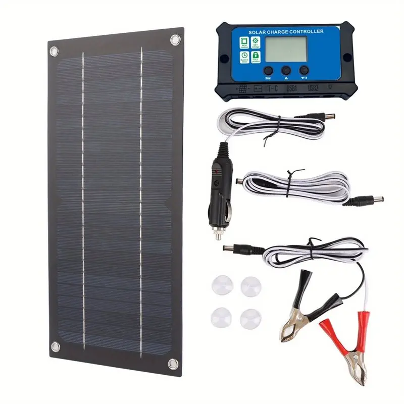 [B24B!】 Solar Panel Kit 100A With Charge Controller For Outdoor RV Camping Boat Trailer Solar Charging System