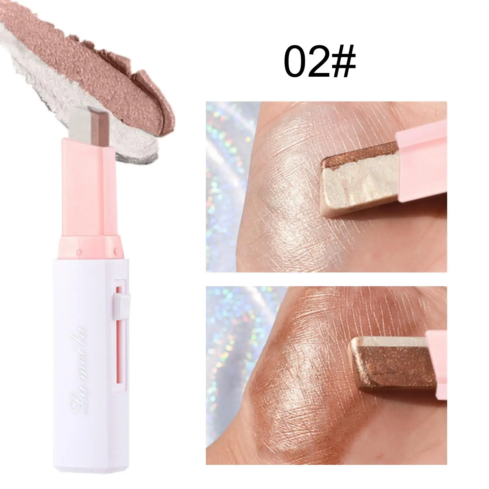 ダブルカラーパールアイシャドウスティックグリッターアイシャドウメイクアップ防水シマーシルクアイライナー化粧品美容メイクアップツール