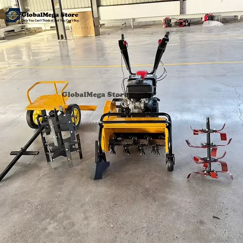 2026 Latest Mini Tiller for Garden Farm Weeder Soil Cultivator Powered Handheld Rototiller for Small Plot Lawn Soil
