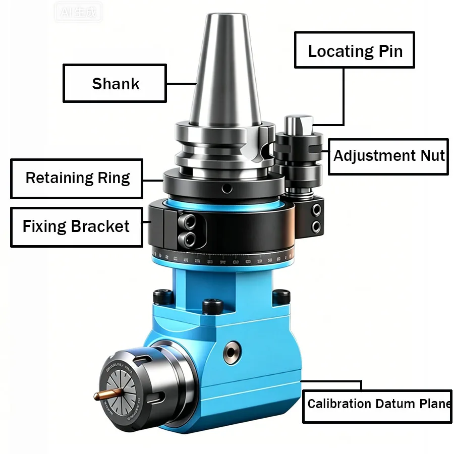 CNC machining center BT40-90 degree angle head side milling cutter handle BT50-ER25 32 40 right angle side milling head