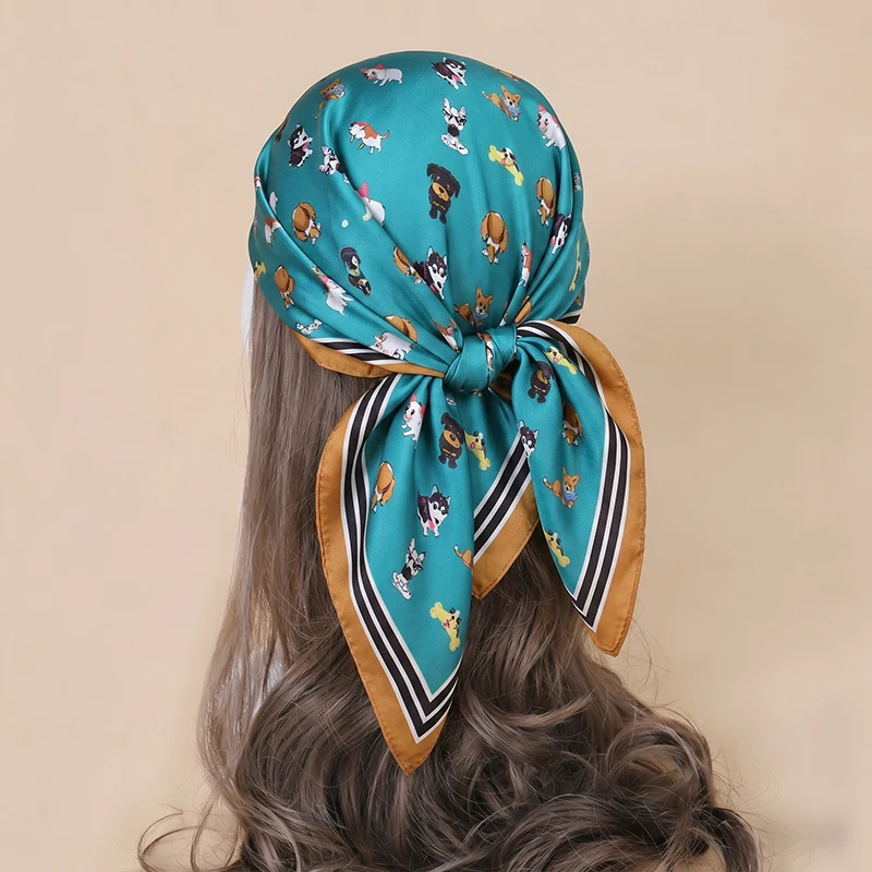 

Square Scarf Women's Turban Hijab Print Shawl Headscarf Neckerchief Bandana Handkerchief Headband Windproof Luxury Fashion Wraps