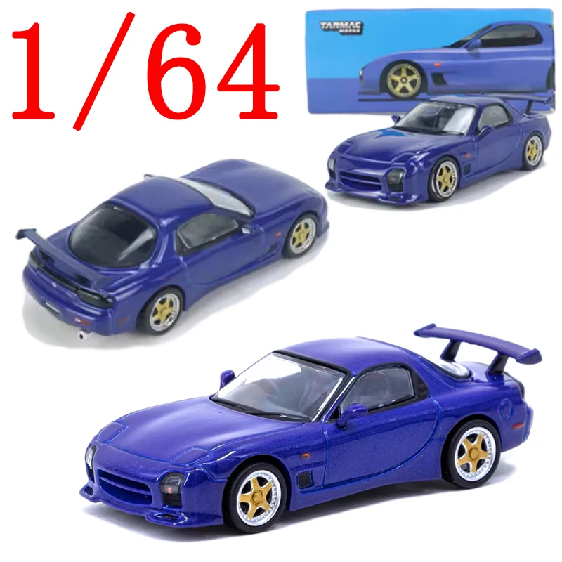 

TW литой под давлением масштаб 1/64 Mazda, модель автомобиля из сплава Mazda RX-7 FD3S, синие игровые транспортные средства, игрушки для мальчиков, подарок, оригинальная коробка