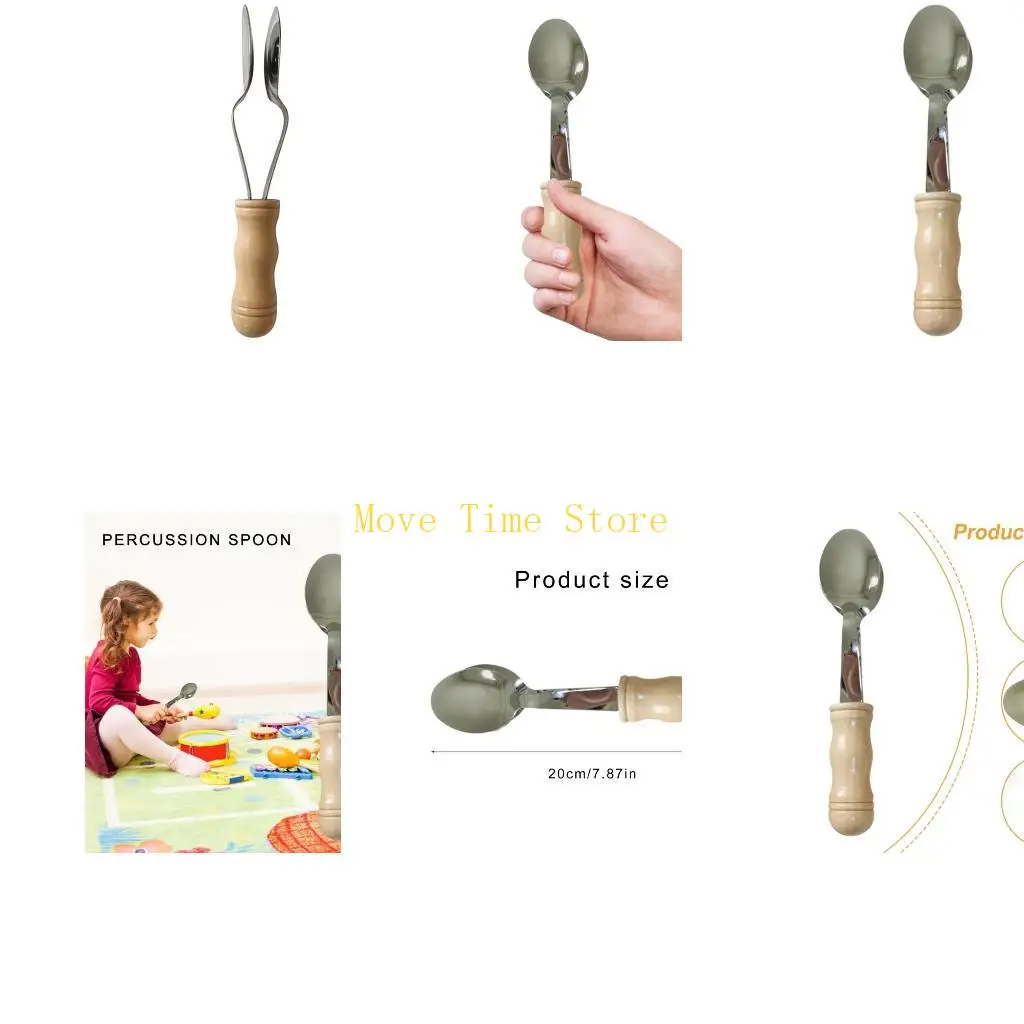 92ME Handle Music Spoon Instrument Folk Percussion Instrument Spoons Clapper