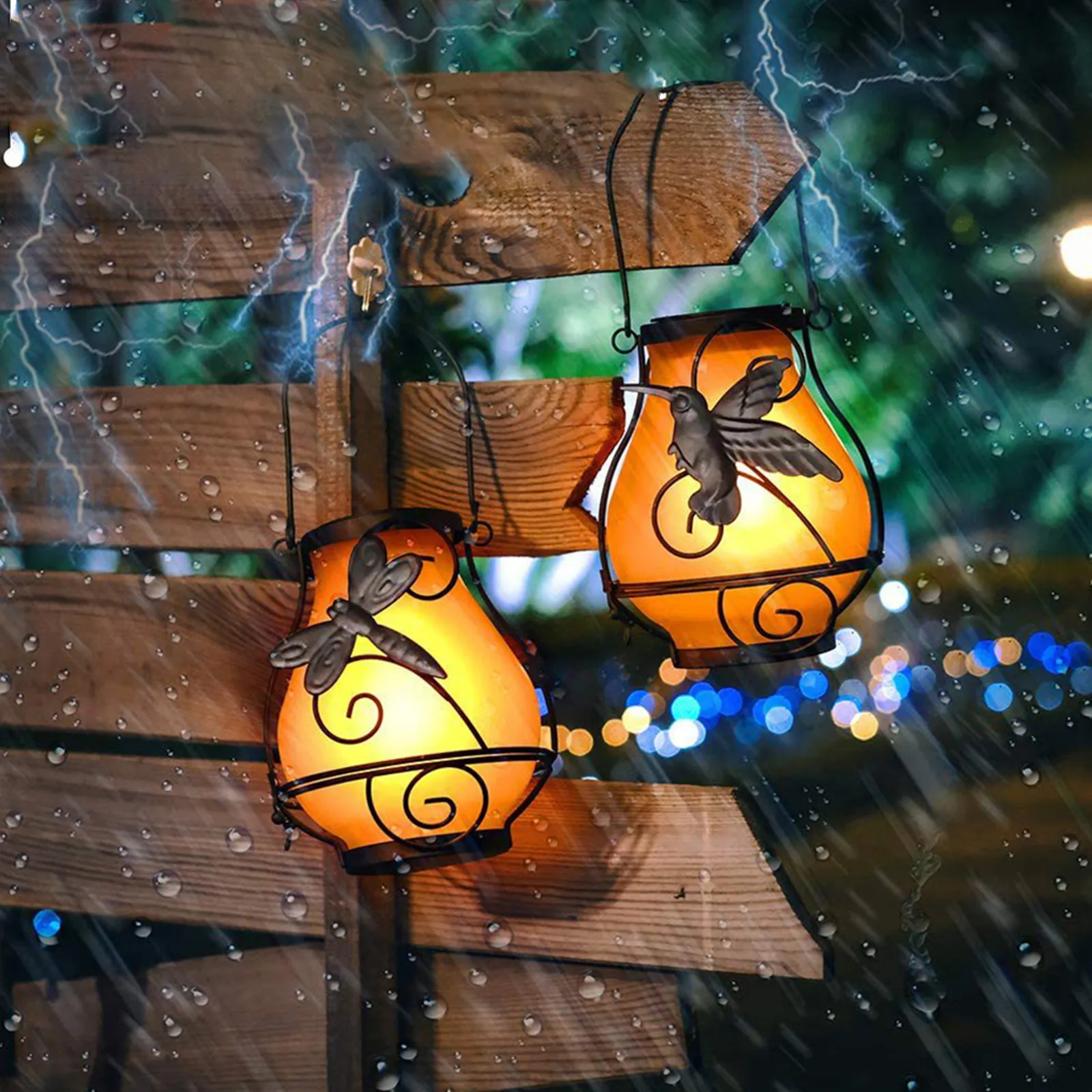 

Outdoor Solar Light Garden Ground Lanterns Lamp Hanging Lights for outside Decor