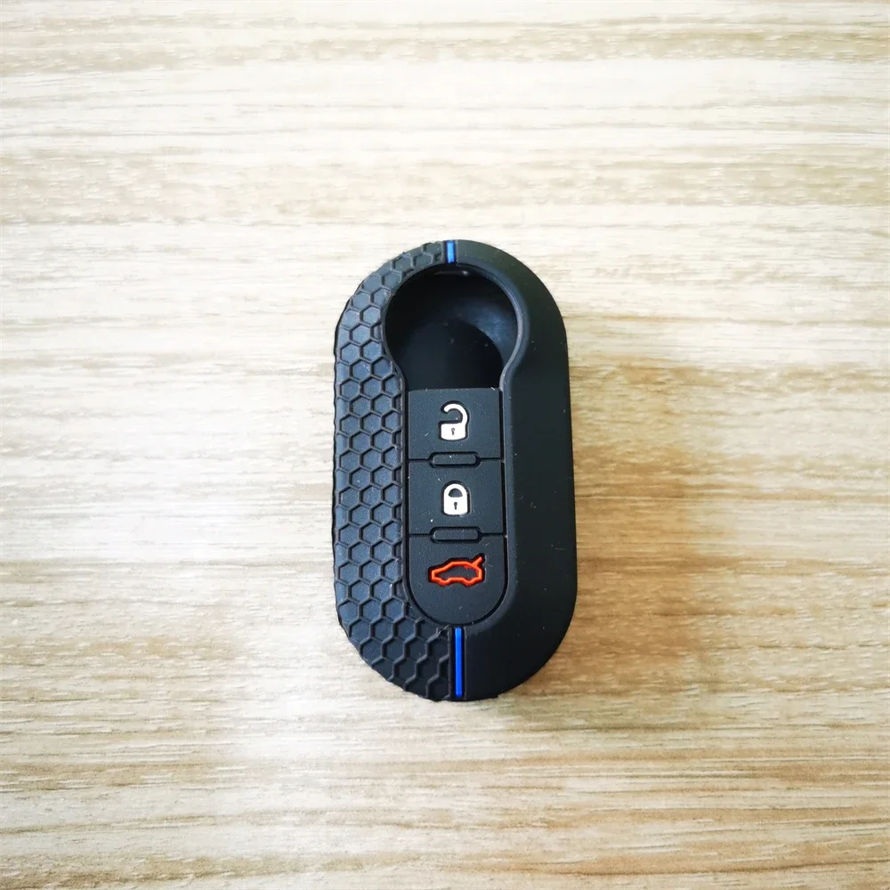 Silicone Car Flip Key Case Cover For Fiat Ducato 500 500L Panda Grande Punto Lancia Musa Auto Shell Fob Keychain Accessories image 4