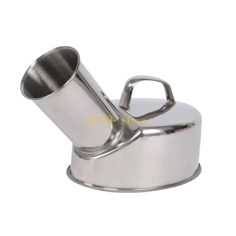 M89F Stainless Steel Urine Bottle for Men, Bedside Care and Easy Handling Urinal