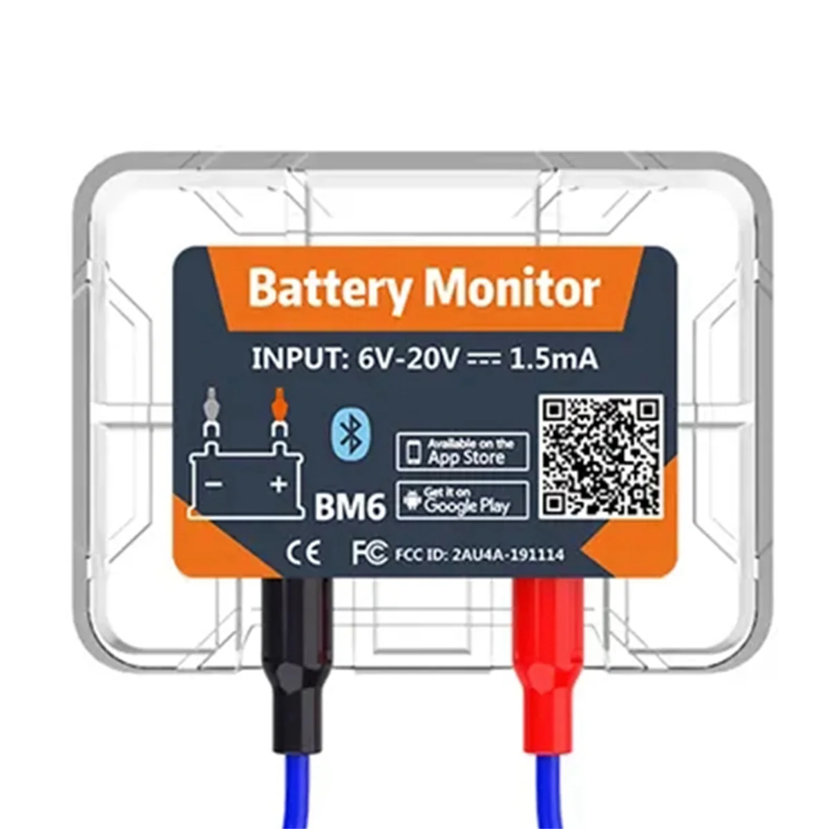 Monitor de bateria sem fio Bluetooth 12V BM6 com bateria de carro, verificação de saúde, monitoramento de aplicativo, testador de bateria