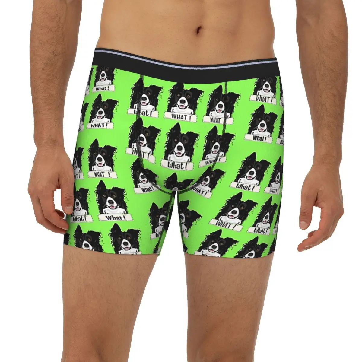 

Long Boxer Underpants Shorts Border Collie What Stickers And Gifts Panties Male Comfortable Underwear for Homme Man Gifts