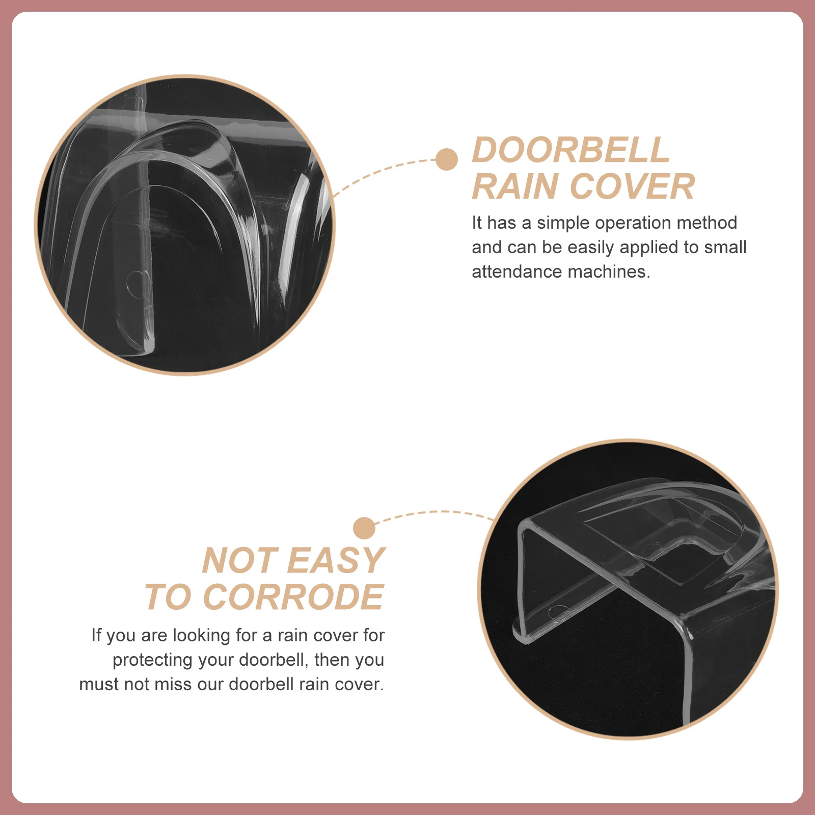 Rainproof Transparent Doorbell Cover Easy Installation Extend Service Life Access Control Doorbell Cover Protector
