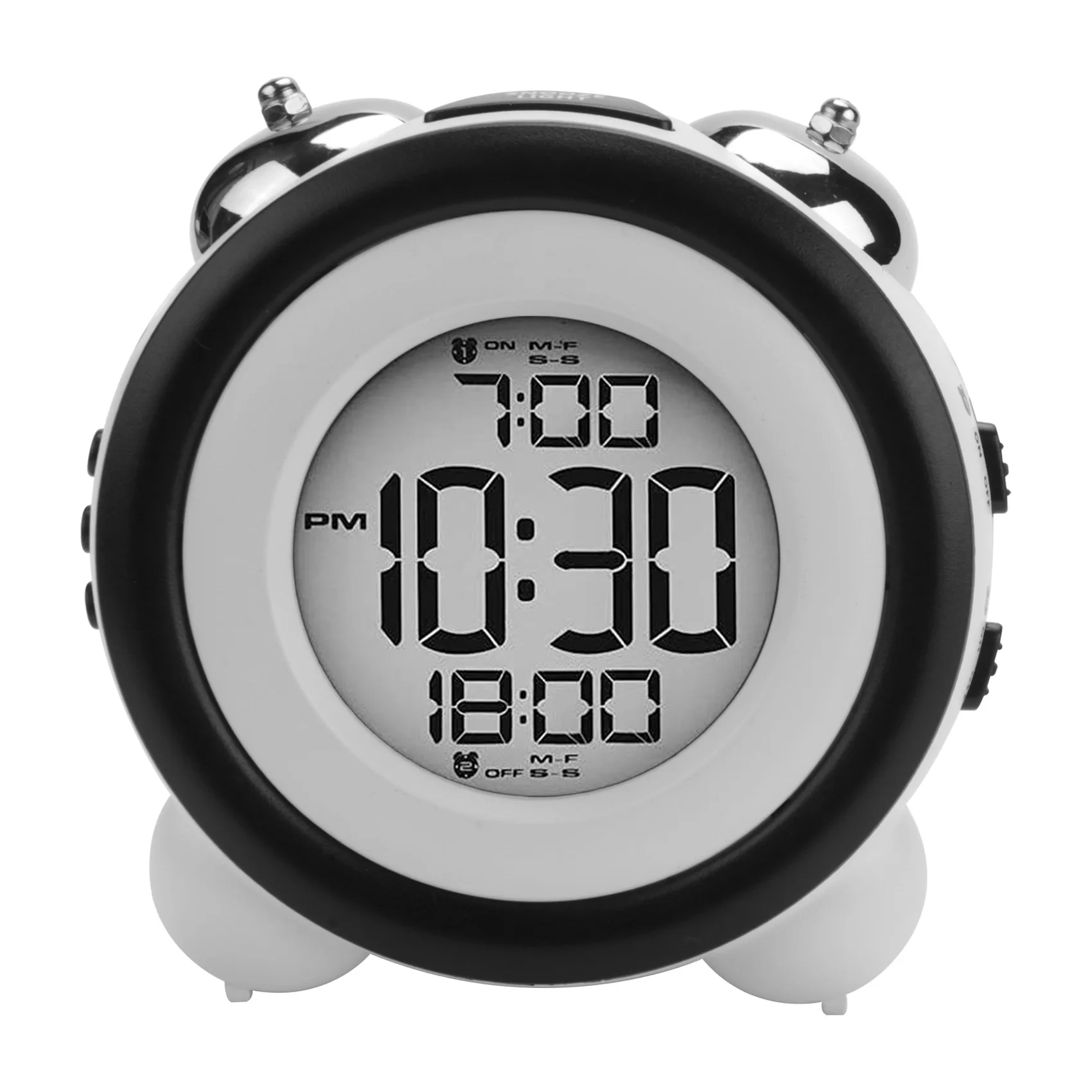 Reloj despertador Digital, pantalla de fecha y hora, doble campana, muy fuerte para dormir pesado, alarma Dual, retroiluminación azul para adolescentes