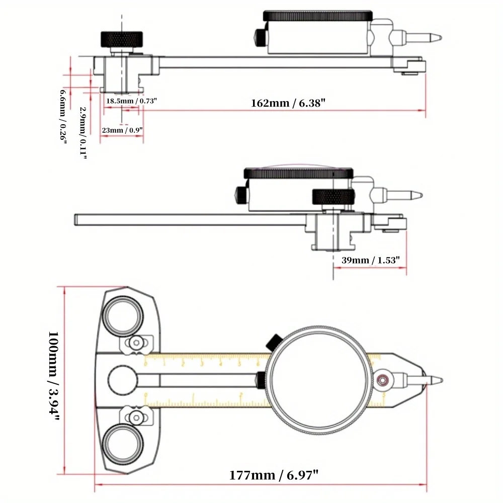 Precision Dial Indicator Table Saw Basic Kit for Aligning and Calibrating Work Shop Machinery Like Table Saws, Drill Presses