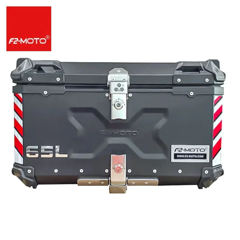 

Private Brand 65L Black X Design F2-MOTO Waterproof Aluminum Top Box Motorcycle Tail Bags Made of Durable Al