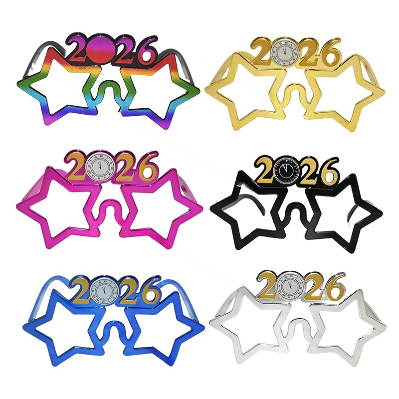 2026 عدد النظارات سنة جديدة سعيدة نظارات الماس بريق النظارات الشمسية تأثيري الدعامة عيد الميلاد الطرف الديكور نظارات مضحكة #1