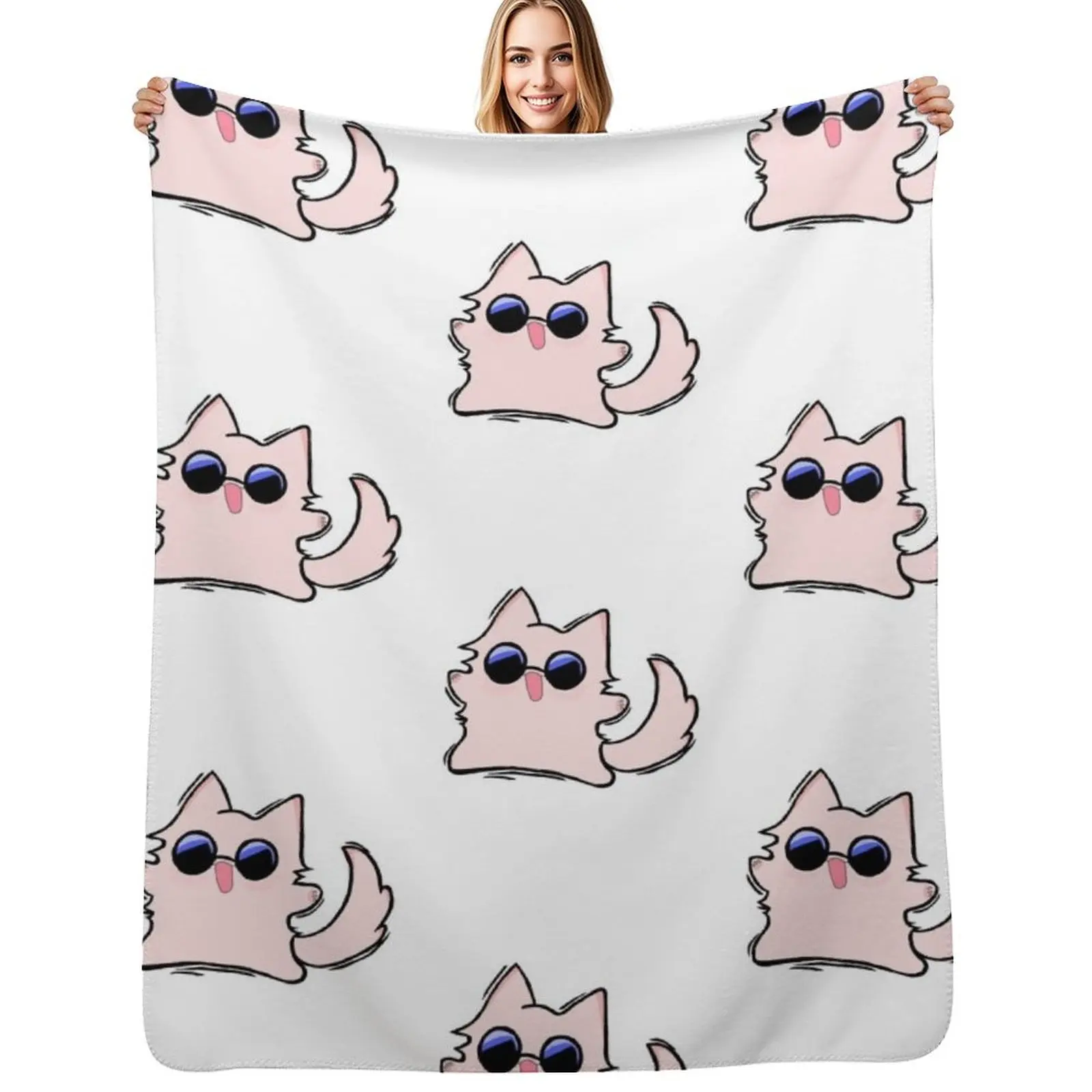 

GOJO CAT! Throw Blanket Single for sofa Plaid on the sofa Beach Blankets