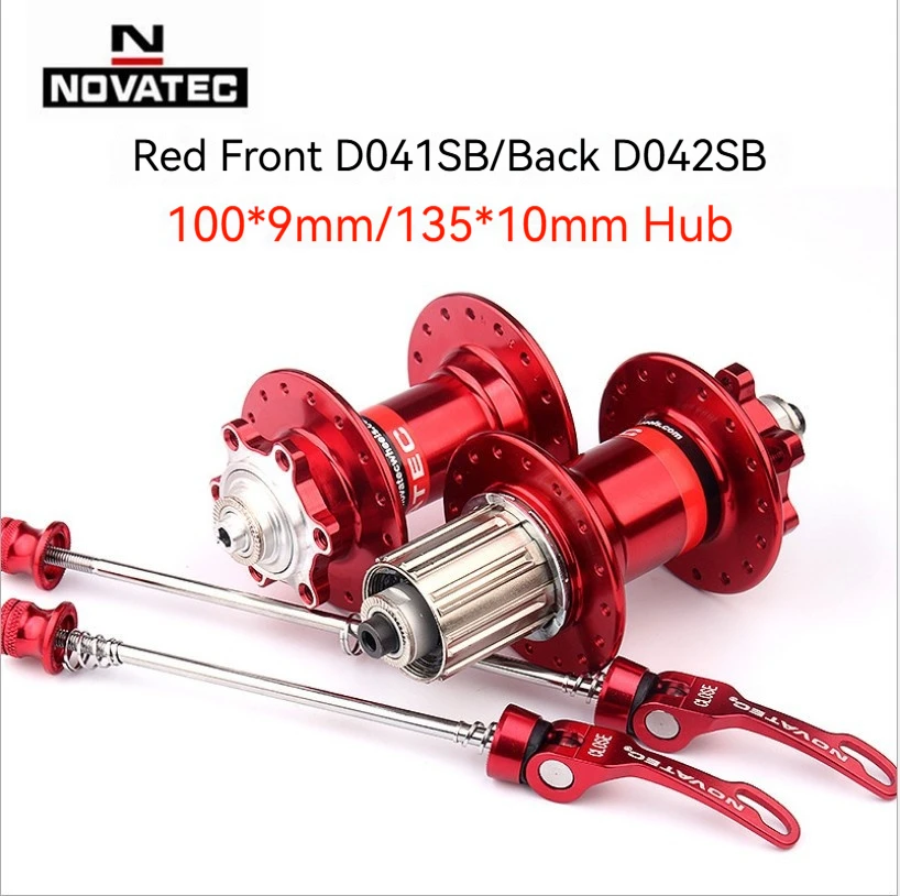 NOVATEC Mountain Bike Hubs D041SB D042SB, 32/36H | Front and Rear MS 12-Speed | Bicycle Hub Set