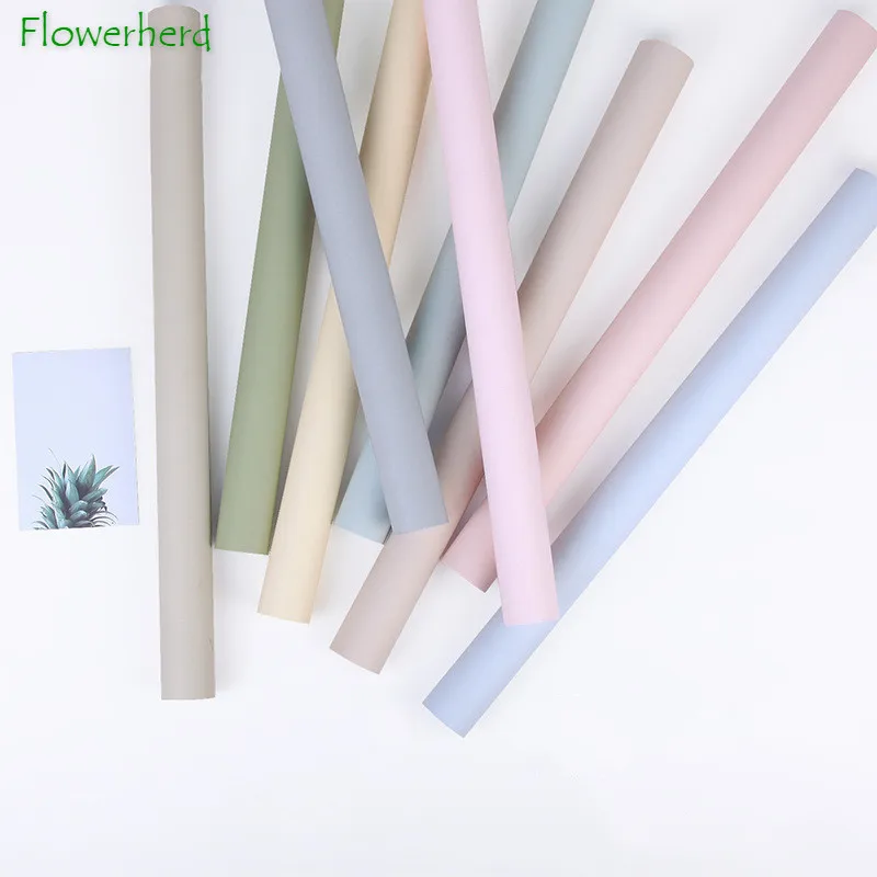 58CMx11Y Porcelain Color Flower Bouquet Wrapping Paper Roll Ouya Paper Solid Color Waterproof Flower Shop Flower Wrapping Paper