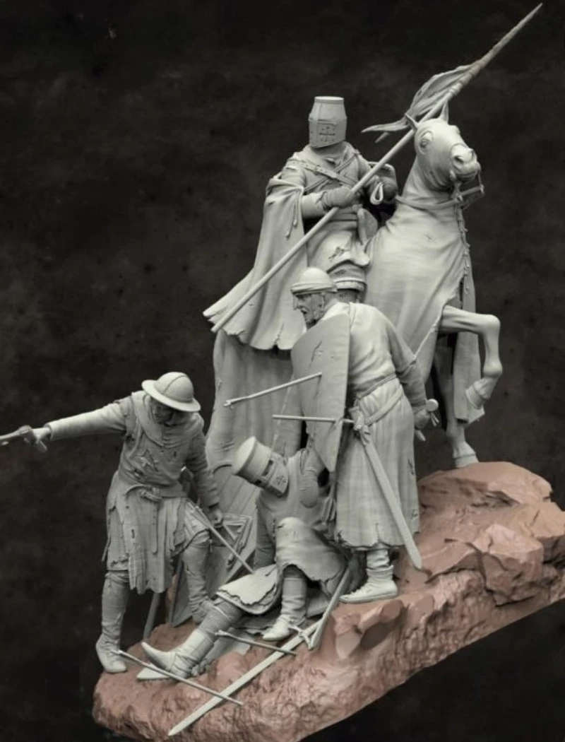 Kit de figurines en résine moulée sous pression, échelle 1/24, 75mm, Campaignes de croisades anciennes, jouets miniatures de loisirs, non assemblés, non peints, Diorama à faire soi-même