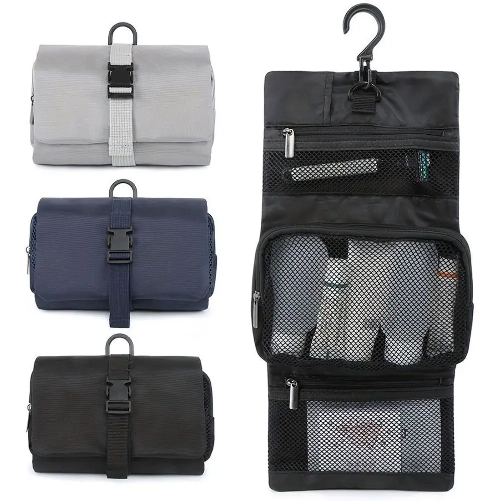 

Складная косметичка с крючком, многофункциональная сумка для хранения косметики 3-в-1, вместительная съемная подвесная сумка-органайзер