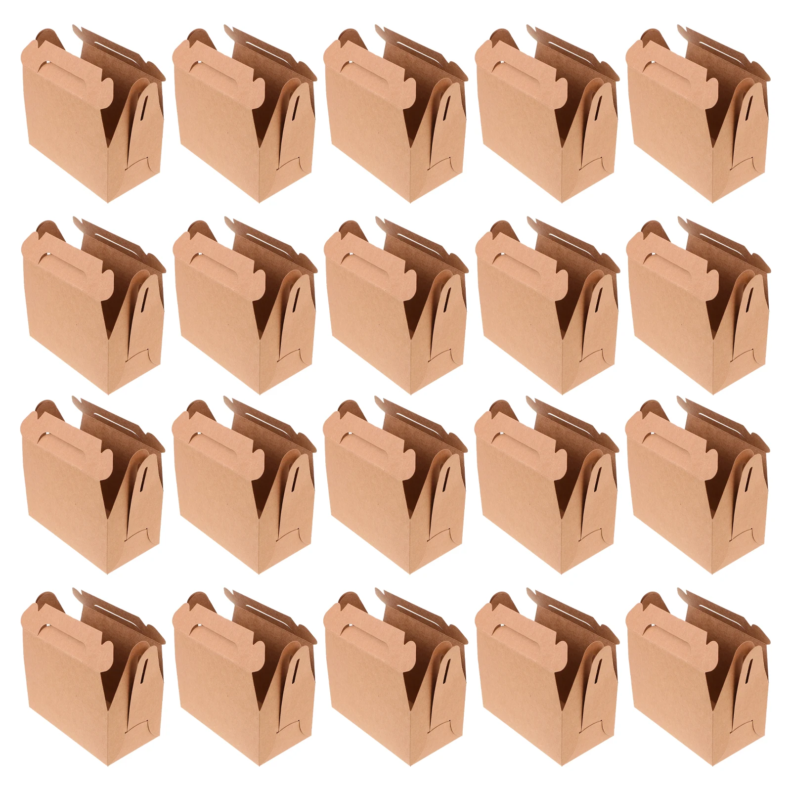 

20 Pcs Baking Cake Packaging Box Container Carrier Handed Case Packing Paper Food Travel