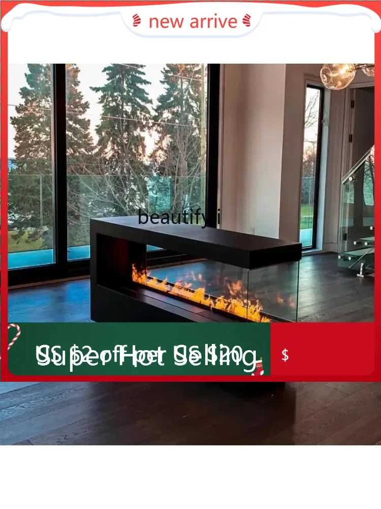 S132 3D atomizing fireplace embedded simulation flame atmosphere light living room decorative cabinet French electronic customiz