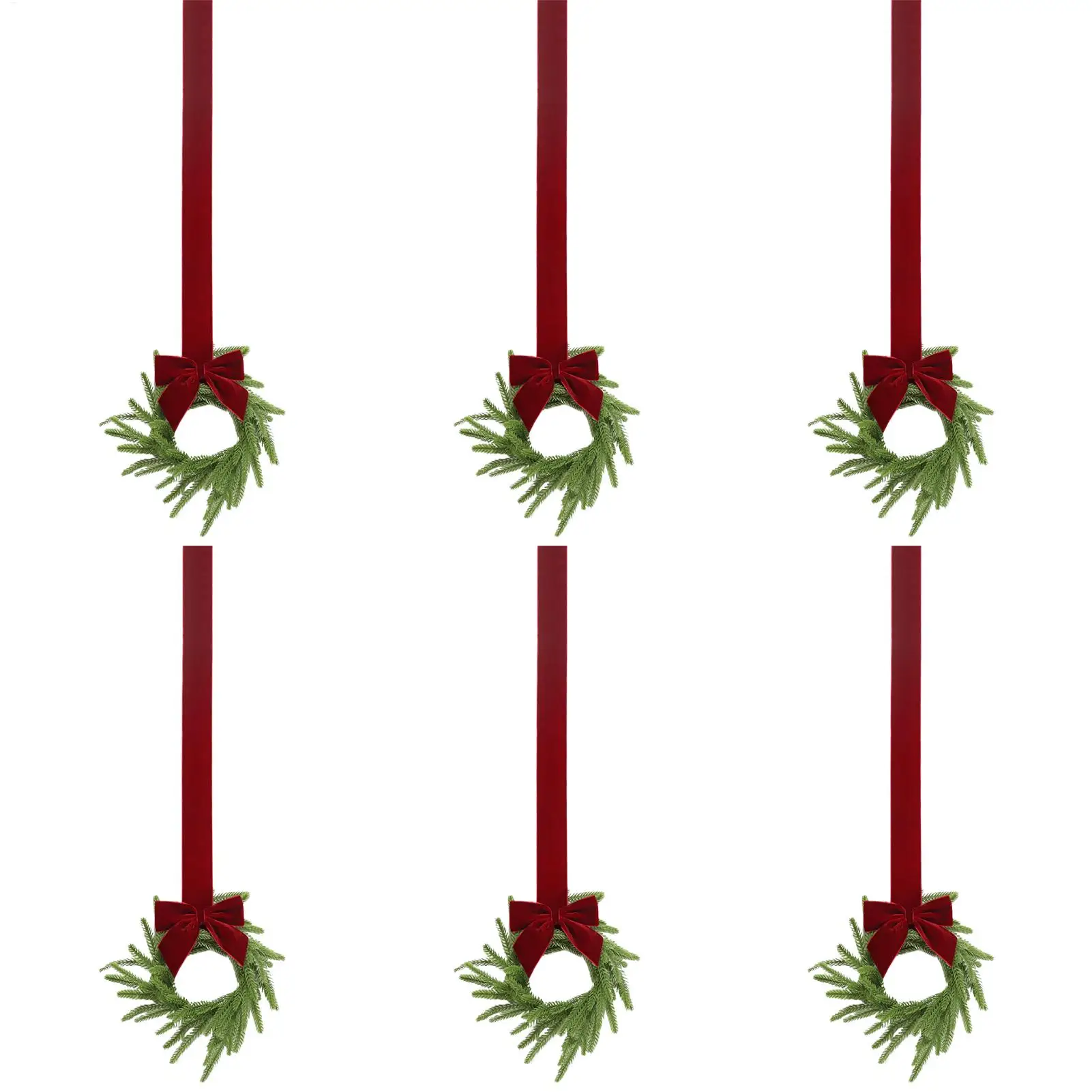 

Венок для шкафа для входной двери, 6 предметов, реалистичная искусственная декоративная гирлянда, украшения для окон для дверей, стены, лестницы, перила