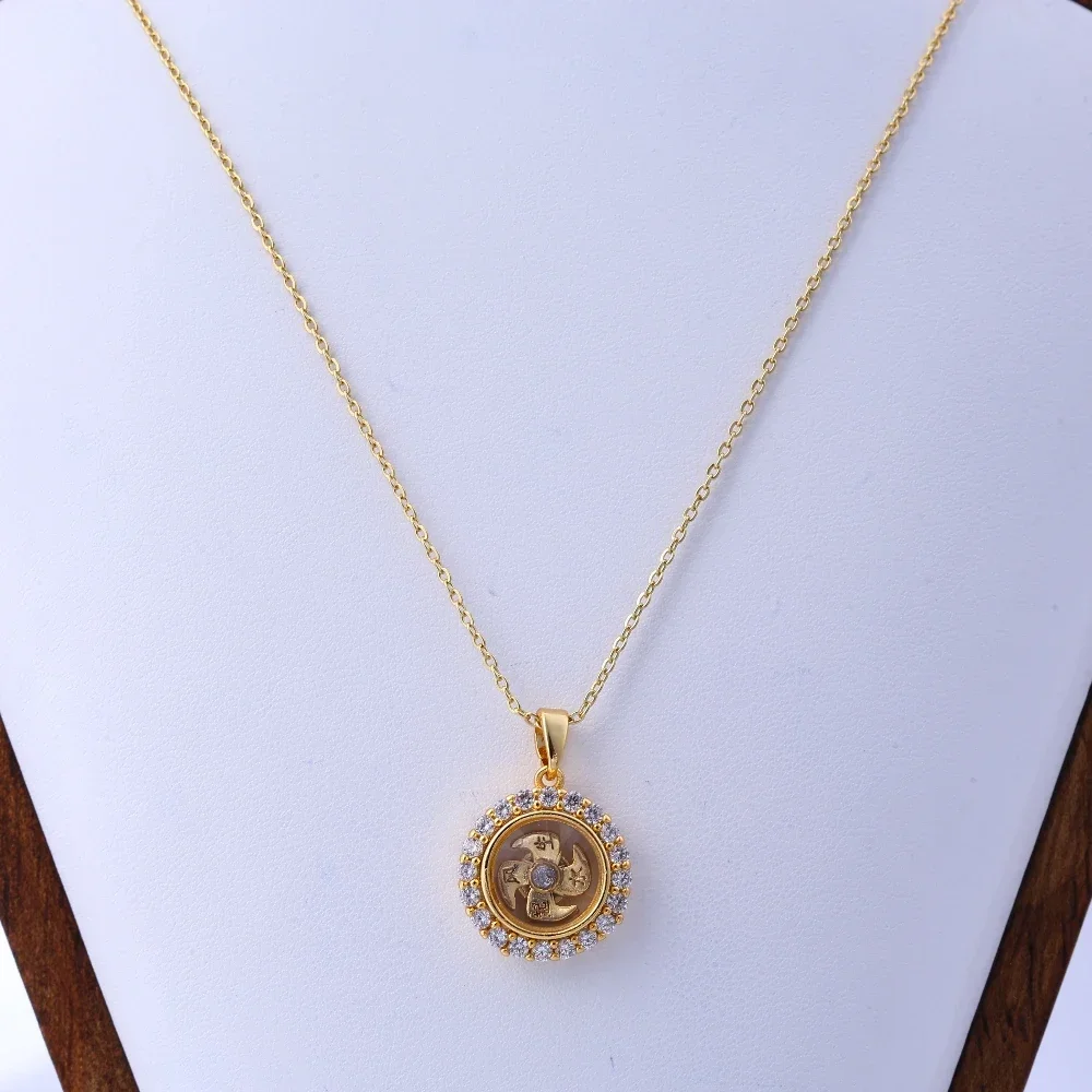 ヴィンテージ風ダイヤモンド象嵌回転ネックレス |   エレガントな装飾のためのユニセックスジュエリーペンダント