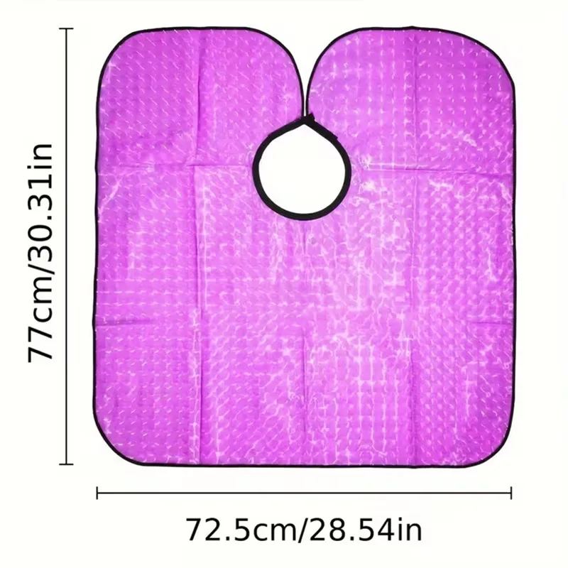 Purple 3D Diamond Hair Dye Shawl Waterproof Anti-static Hair Perming Coloring Dyeing Bib Salon Home Use Hairdressing Dyeing Cape