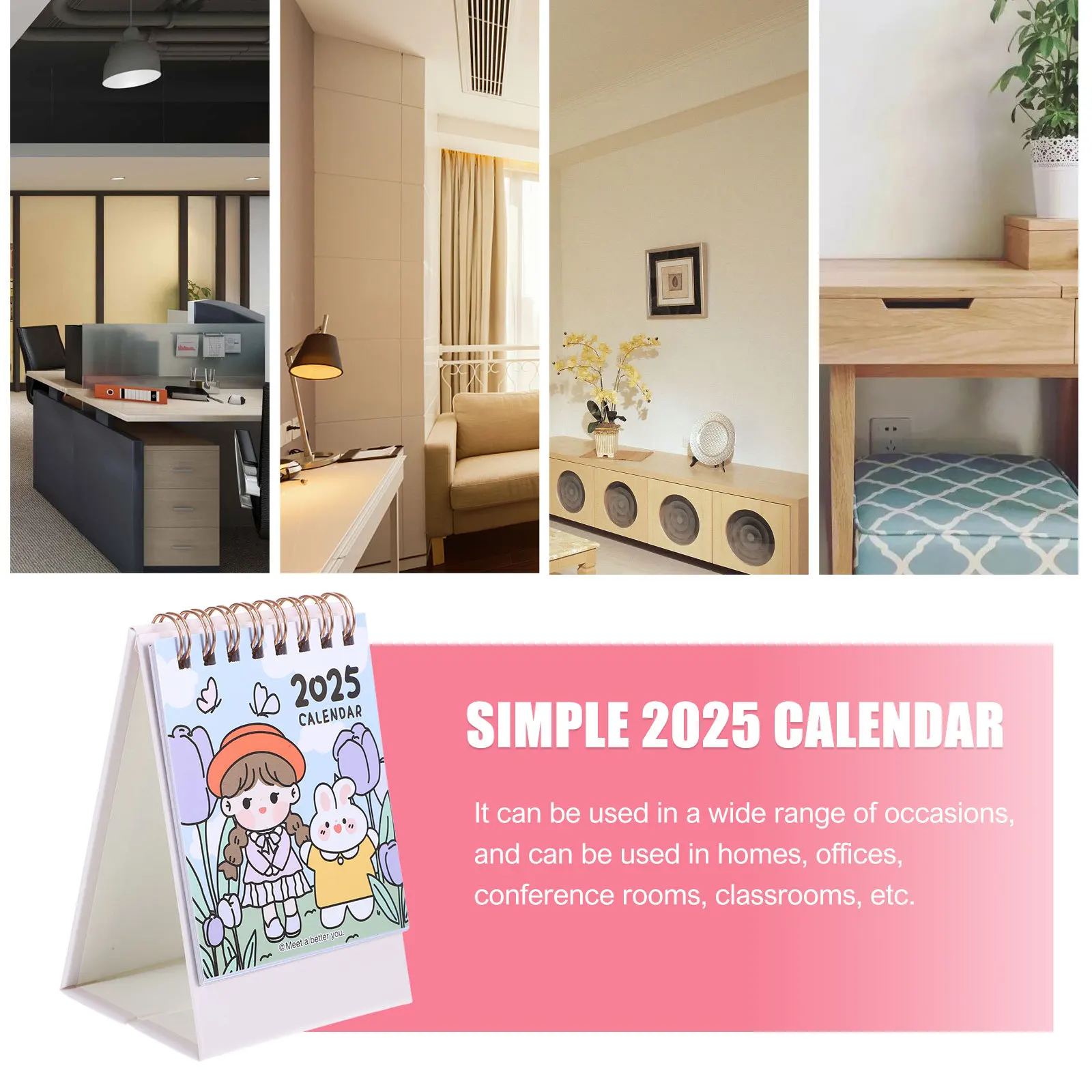 

Portable 2025 Mini Desk Calendar Flip Paper Desktop Small Desk Calendar Office Decor Aesthetic Planner