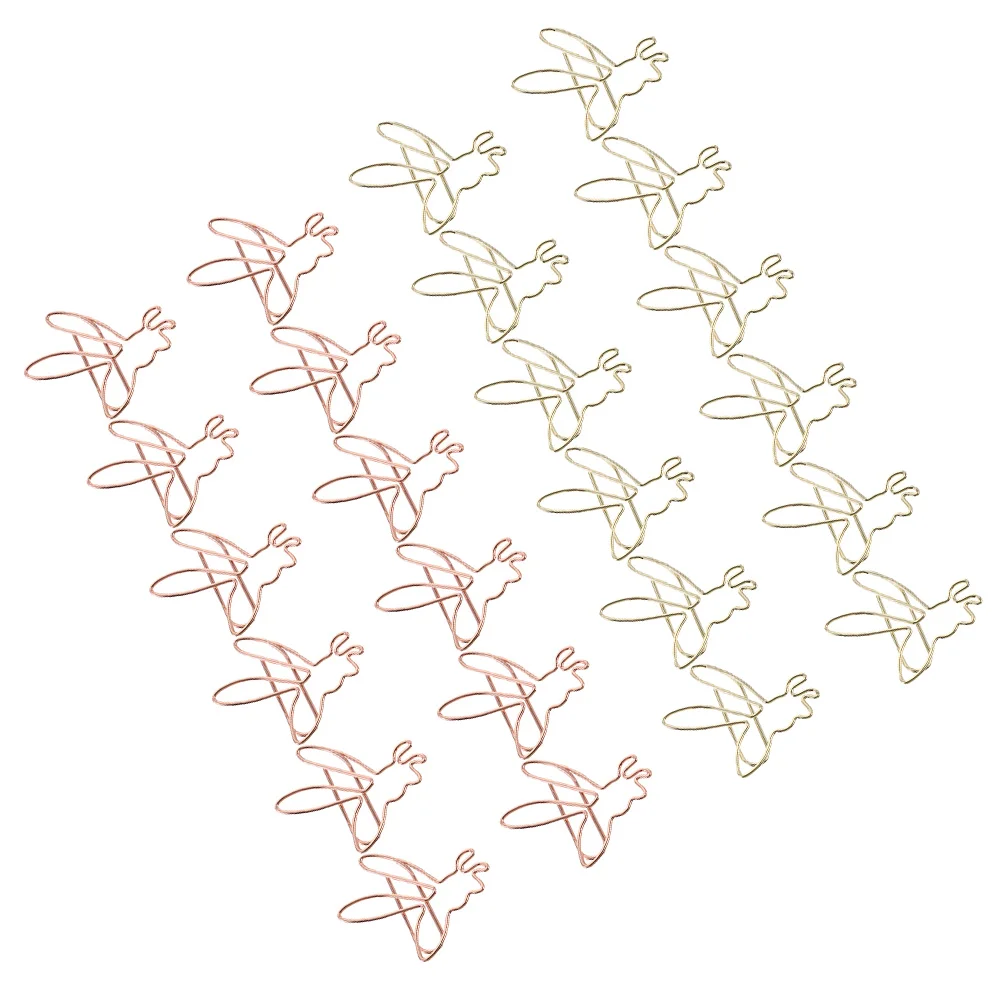 24 Stück Büroklammern für Akten und Dokumente, Bienenform, Büroklammern aus Metall, kleine Büroklammern, Aktenklammern