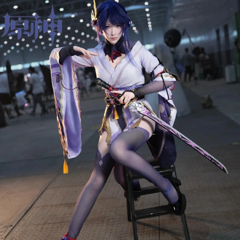 

Genshin Impact Beelzebul Косплей Костюм Аниме Raiden Shogun Косплей Платье Парик Хэллоуин Карнавальные Костюмы для Женщин Девушки Игра