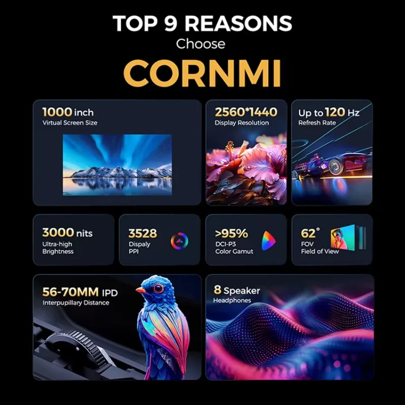 مصنع الأسهم Imax 3D سينما النظارات الذكية حجم كبير نظارات ثلاثية الأبعاد متوافقة مع الواقع 90 هرتز تحديث 62 ° فوف