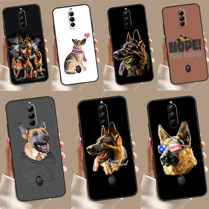 German Shepherd Dog Cartoon Case For ZTE Nubia Red Magic 8 8S Pro Plus RedMagic 9 Pro Plus 5G 5S 6R 6 7 6S 7S Pro Cover