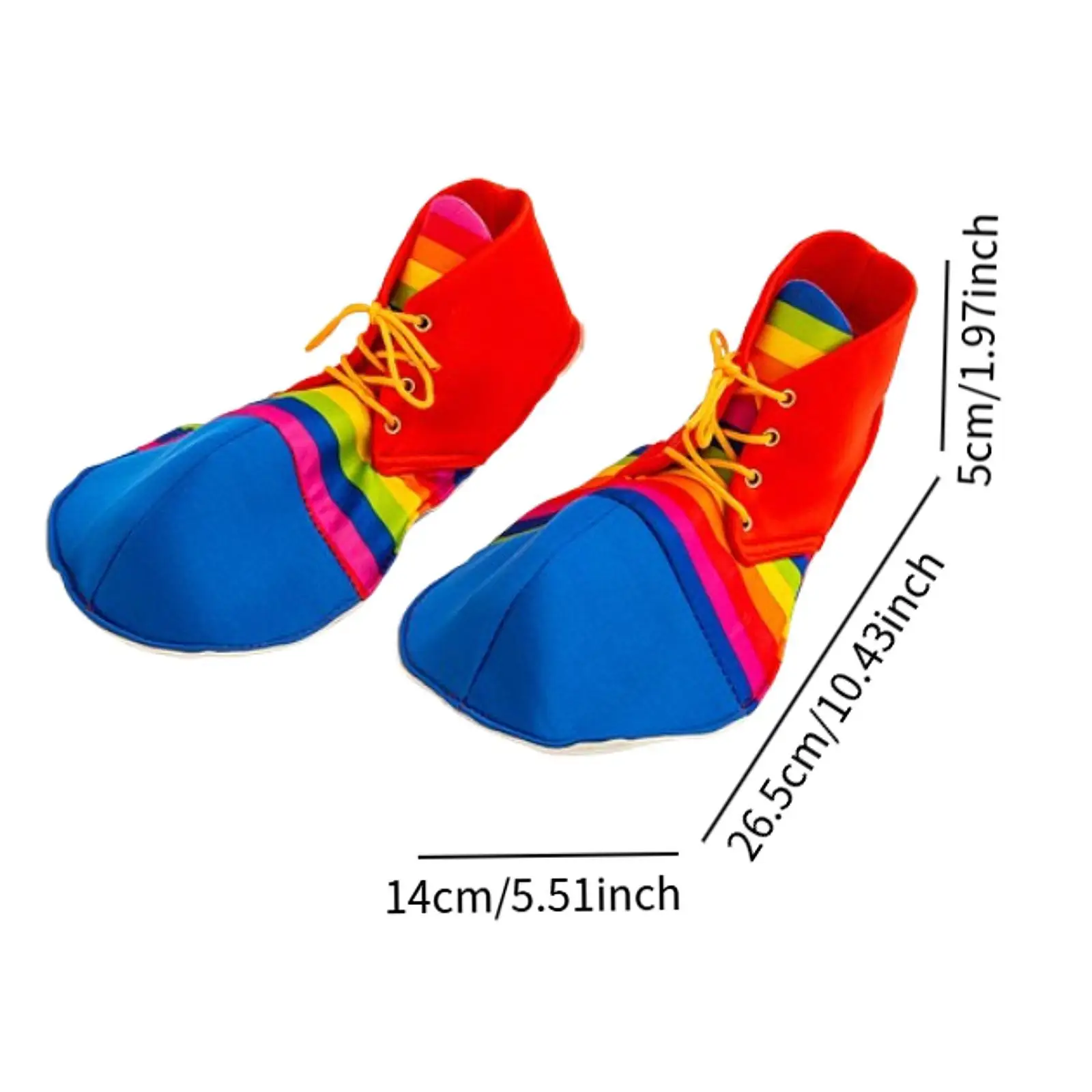 레인보우 광대 신발 여러 가지 빛깔의 줄무늬 크리스마스 장식 휴일 파티를위한 코스프레 신발 할로윈 카니발 어린이