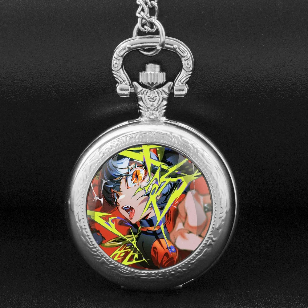 Exquisite Animation Design Glass Dome Pocket Watch – Quartz Movement, Arabic Numerals Dial & Durable Chain, Perfect Gift