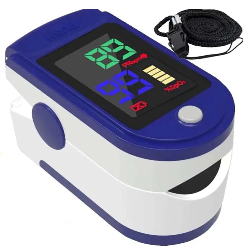 Portable Four-color Fingertip Oximeter Heart Rate Meter Pulse Blood Oxygen Saturation OLED Screen Digital Tube Practical Monitor