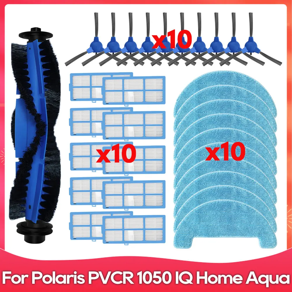 Fit For Polaris PVCR 1050 / 1229 / 3200 / 1020 / 1028 IQ Home Aqua Roller Side Brush Filter Mop Cloths Robot Vacuums Accessory