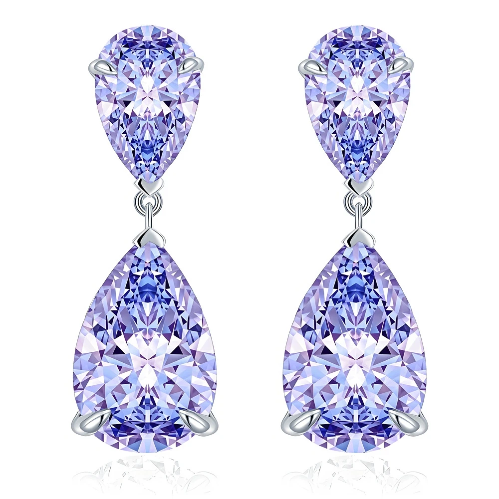 Fashion Water Droplet High Carbon Diamond Earrings S925 Sterling Silver Ear Studs for Woman Anniversary Party Jewelry Gift