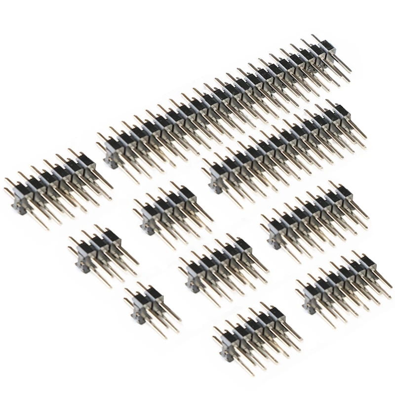 2,54 mm dwurzędowe męskie złącze PCB Pin Header Strip Pinheader pozłacana miedź 2/3/4/5/6/8/10/12/20/40Pin dla Arduino