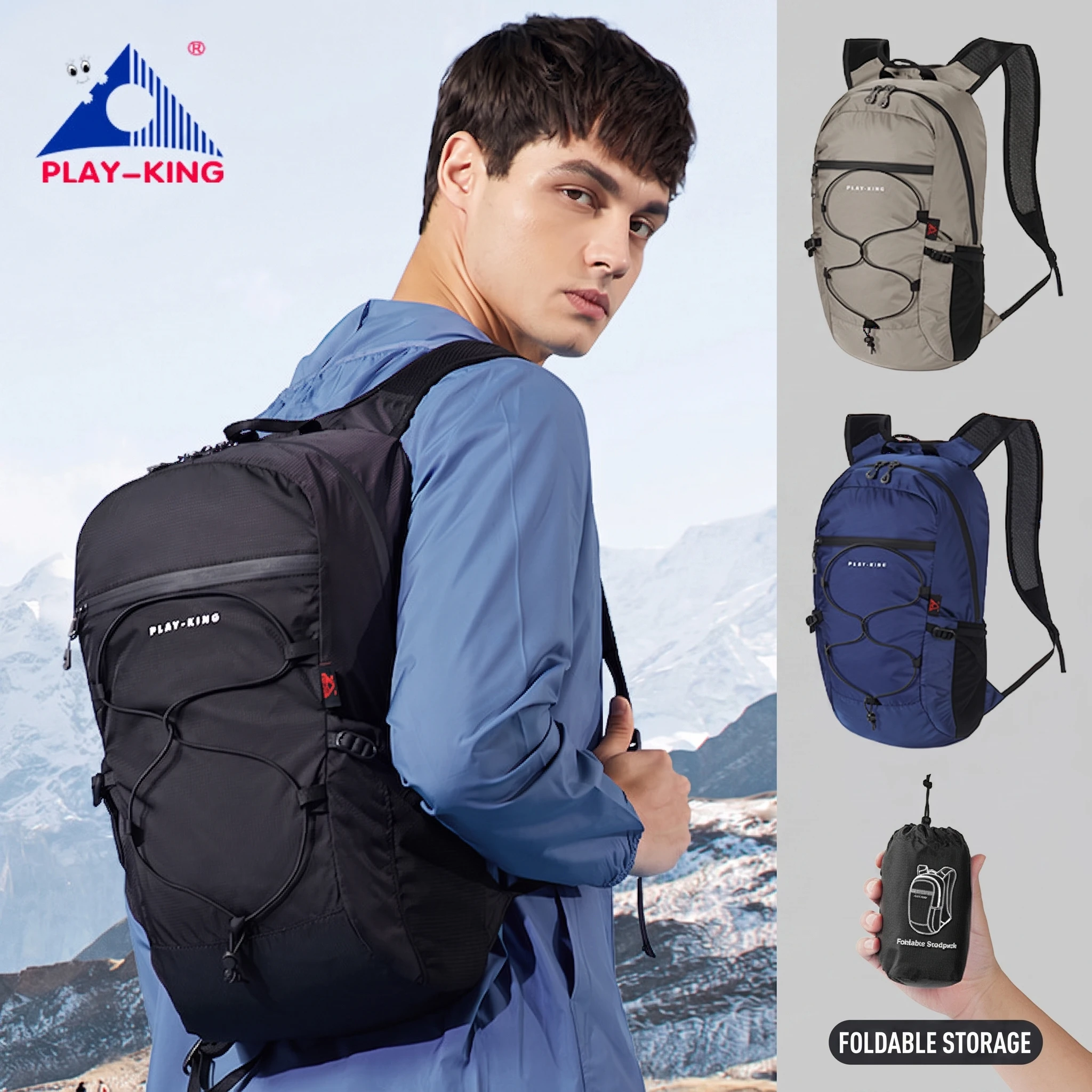Skin bag ultra-light portable folding backpack women's large capacity outdoor leisure travel hiking mountaineering backpack
