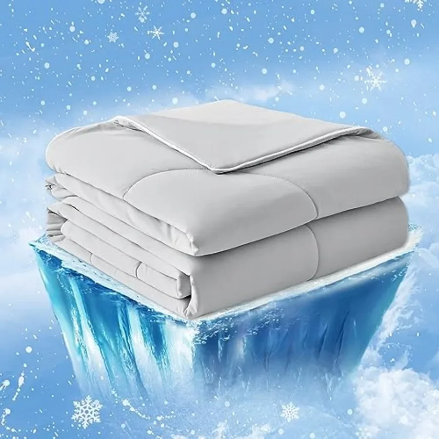 

Cooling Comforter Queen Size, Cooling Blankets for Hot Sleepers and Night Sweats, Summer Comforter for Queen Size Bed, Breathab
