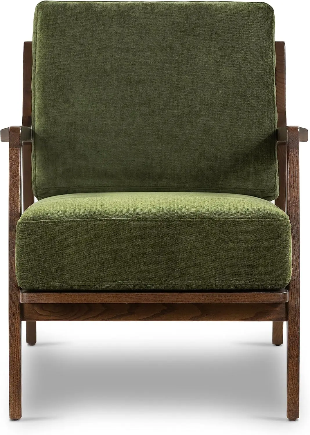 Chaise longue Verity, velours vert vieilli