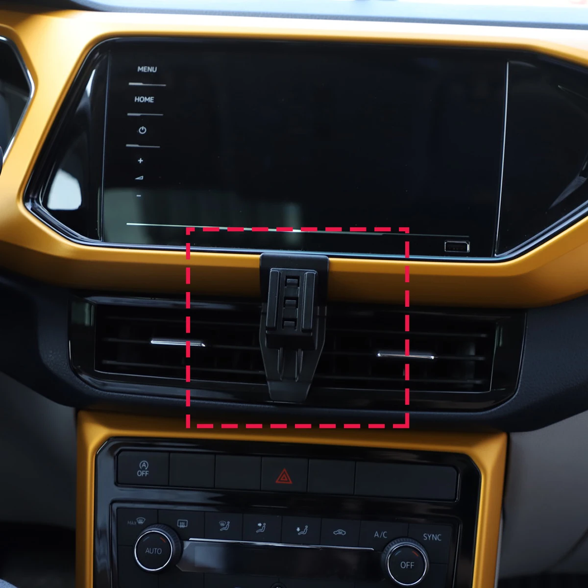 Car Phone Holder vent For Volkswagen VW T-Cross 2019 2020-2023 Wireless Charging Car charger cradle Rack For Magsafe Accessories